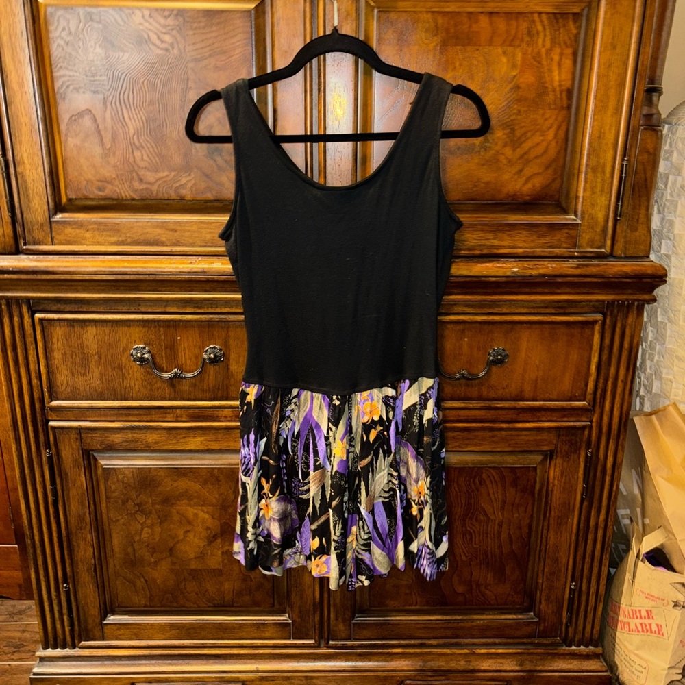 Vintage By Choice Black and Purple Floral Romper - Picture 4 of 4